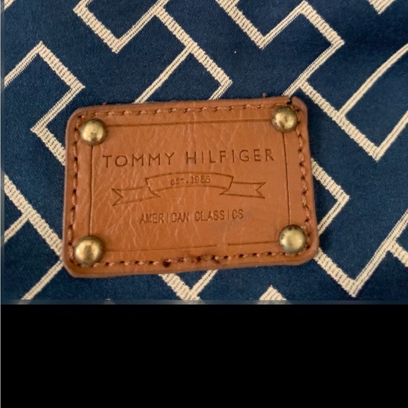 TOMMY HILFIGER BAG BLUE GOLD BROWN NWOT - Picture 2 of 10